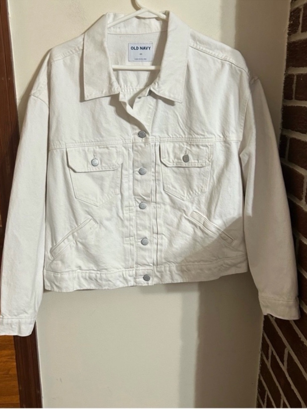 NWT Old Navy Size 2x White Denim Jean Jacket